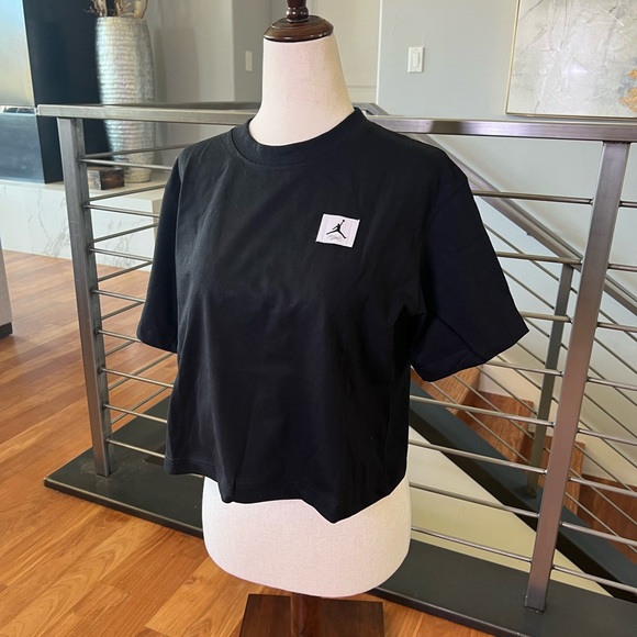 Nike Tops - Jordan Nike Essentials Boxy 2 Logo Cropped T-Shirt - Black